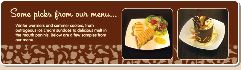 Vanilla menu, panini, ice cream